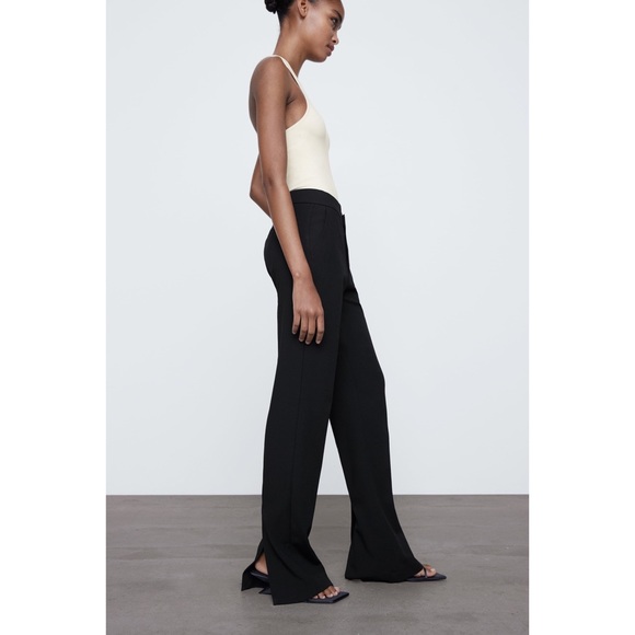 Zara NWT Black Pants with Vented Back Hem XL - Picture 7 of 14